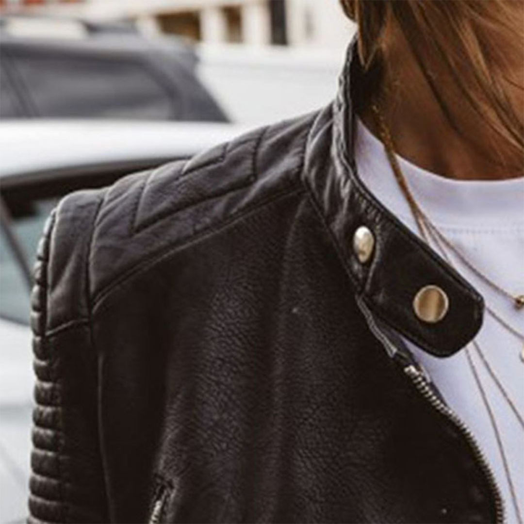 Zip Front Faux Leather Moto Jacket