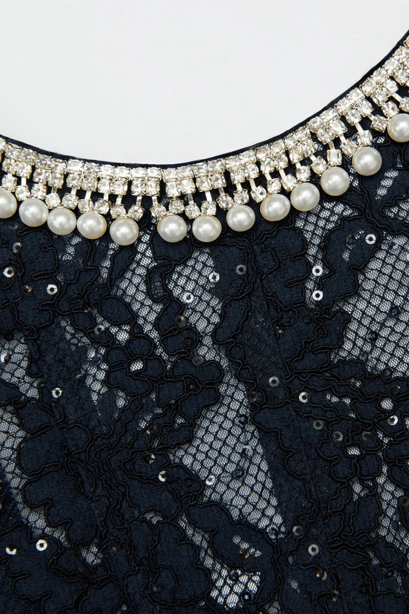 Aurore Lace Embellished Midi Dress - View 5