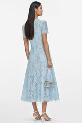 Chantal Blue Lace Embellished Midi Dress - View 3