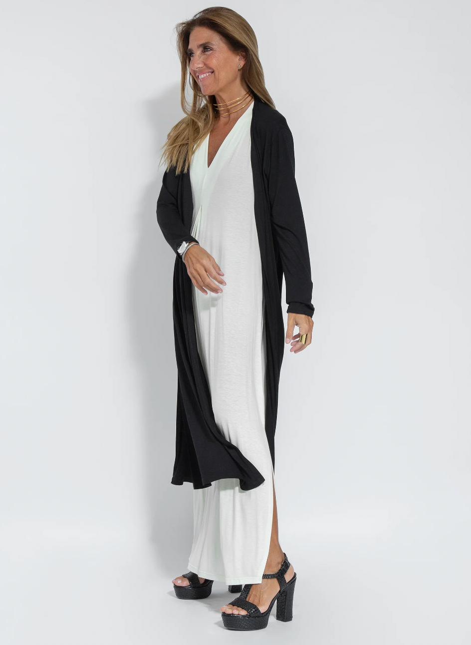 Paulette Aesthetic Long Dress with Vest Chic Silhouette Collection