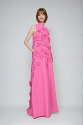 Floral Appliqué High Neck Sleeveless Maxi Dress 7