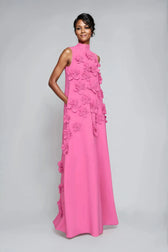 Floral Appliqué High Neck Sleeveless Maxi Dress 5