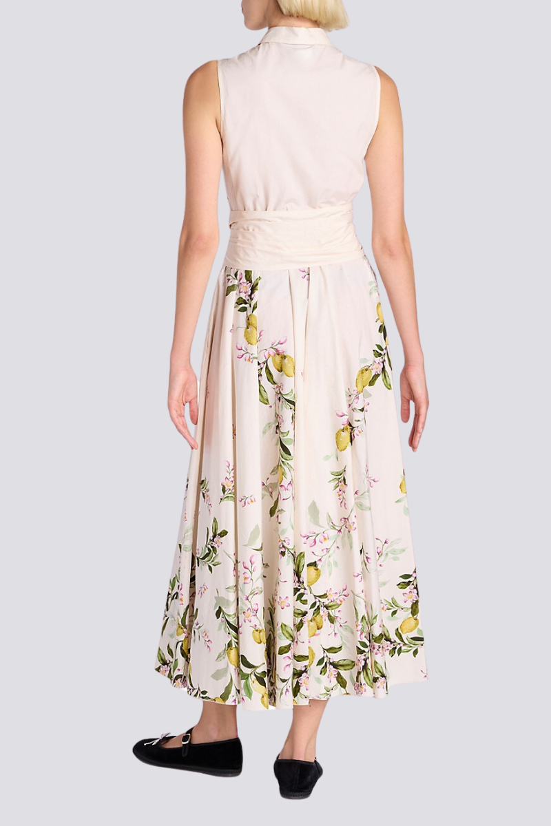 Pilar Timeless Sleeveless Maxi Dress with Floral Bow Evening Wear Edit