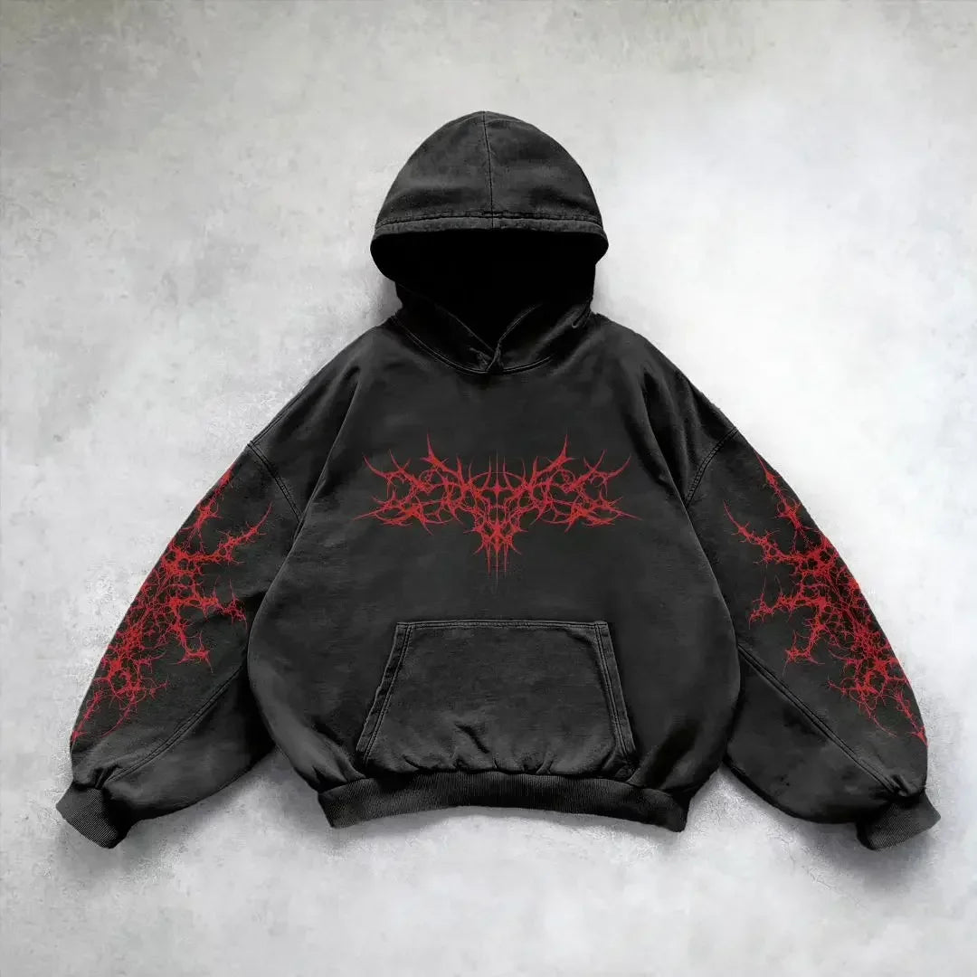 Gothic Skull Zipper Hoodie black 9 / S
