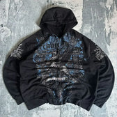 Gothic Skull Zipper Hoodie black 3 / S