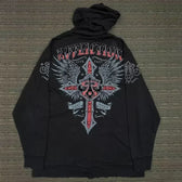 Gothic Skull Zipper Hoodie black 6 / S