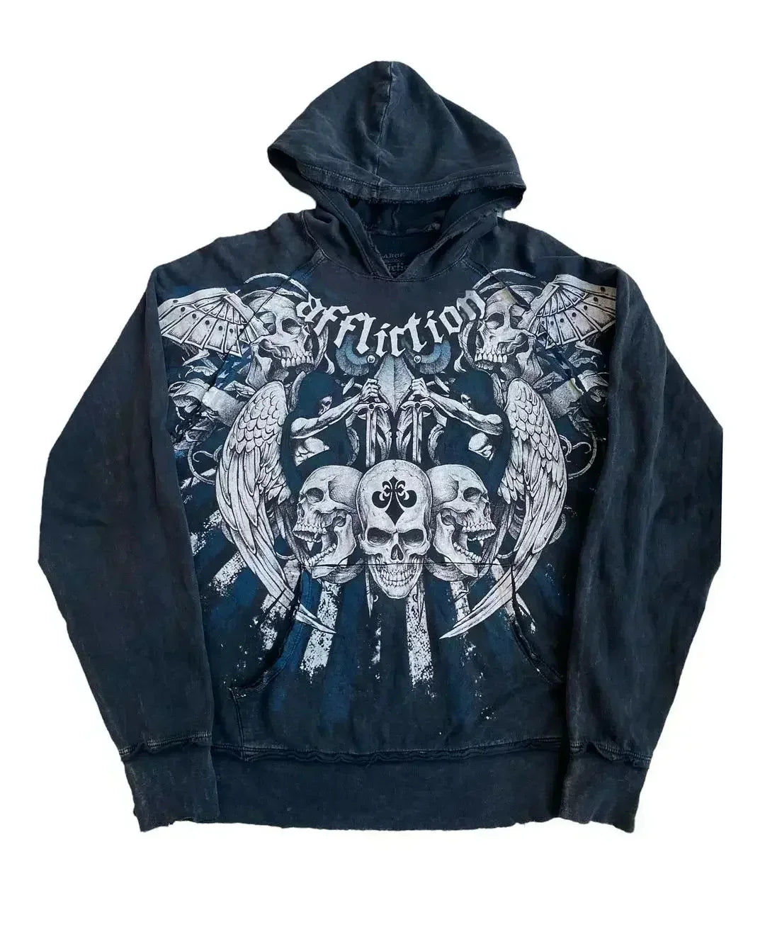 Gothic Skull Zipper Hoodie black 5 / S