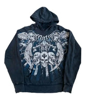 Gothic Skull Zipper Hoodie black 5 / S