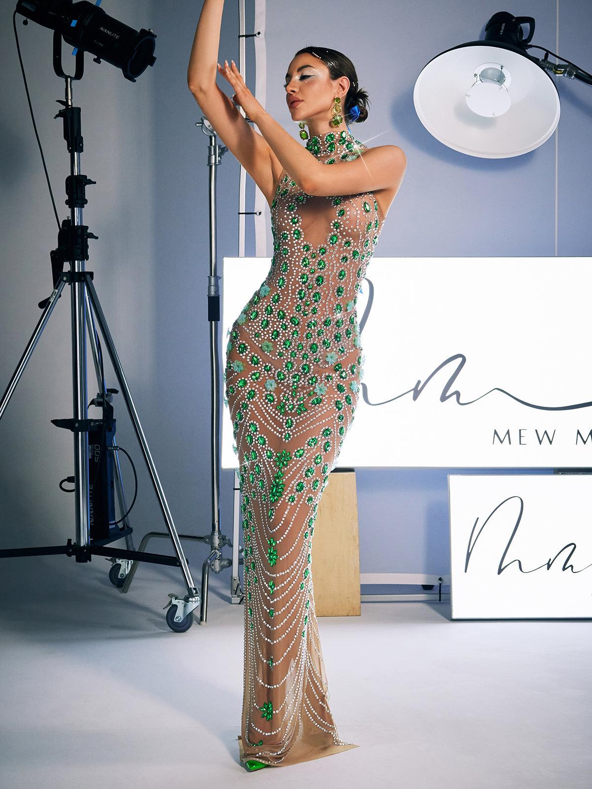 Rhinestone Embellished Maxi Dress - View 4