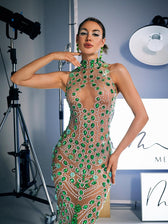 Rhinestone Embellished Maxi Dress