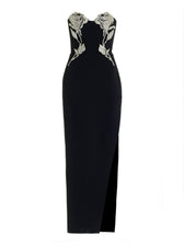 Aida Crystal Embellished Strapless Maxi Dress 7