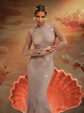 Long Sleeve Crystal Maxi Dress - View 2