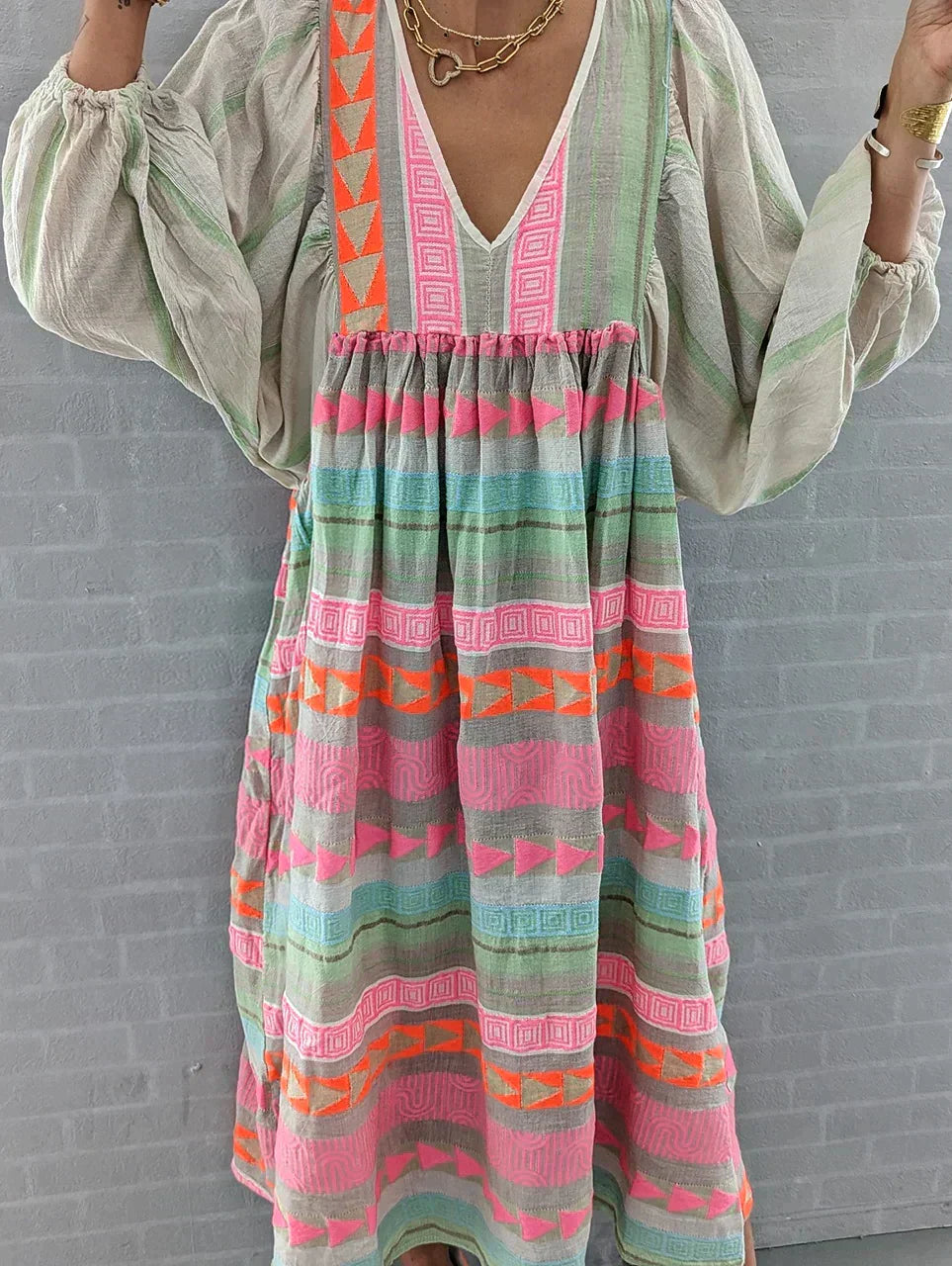 Gaia Colorful Summer Dress for Women Modern Chic Style