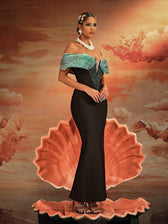 Off Shoulder Bead Bandage Maxi Dress - View 3