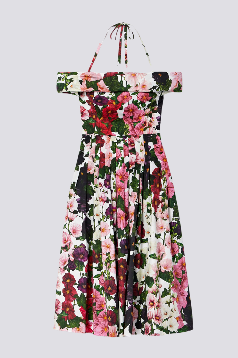 Claudia Aesthetic Off the Shoulder Bloom Midi Dress Evening Wear Edit