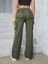 High Waist Straight Trousers