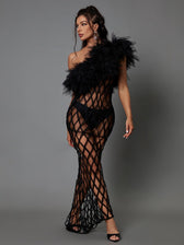 Allison One Shoulder Tulle Maxi Dress - View 2