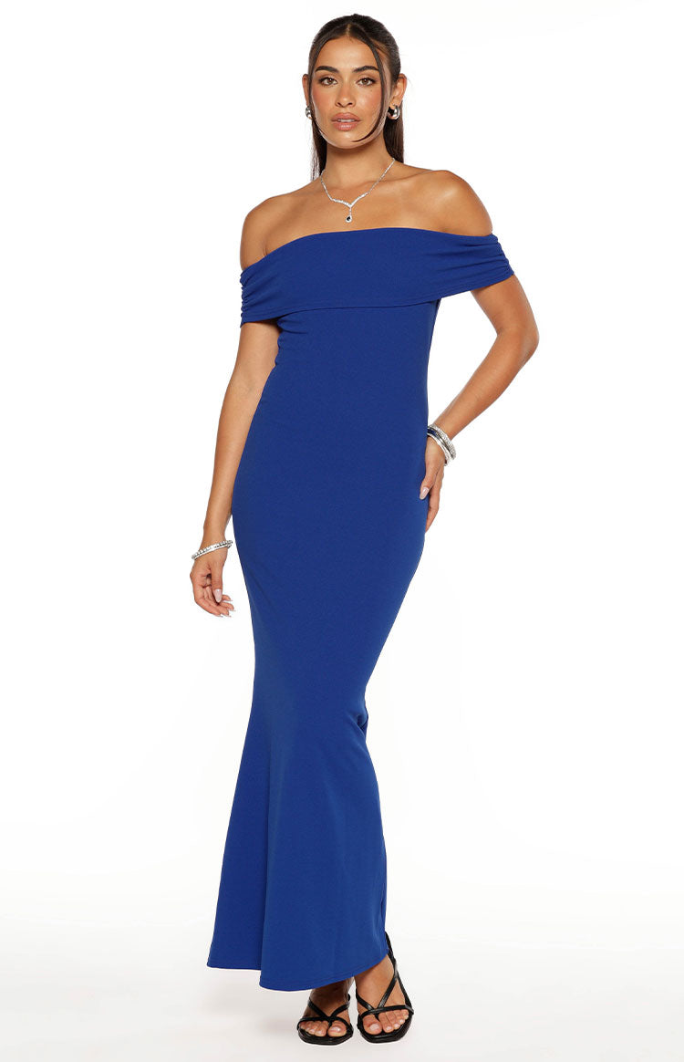 Textured Off Shoulder Fold Over Bodycon Maxi Dress 2