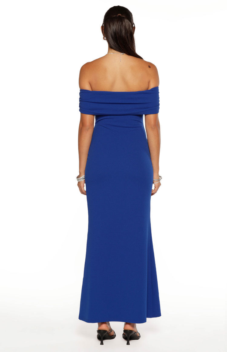 Textured Off Shoulder Fold Over Bodycon Maxi Dress 7
