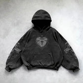 Pattern Printing Casual Hoodie black 5 / M