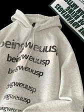 Retro Harajuku Letter Design Oversized Hoodie GRAY / M(40-45KG)