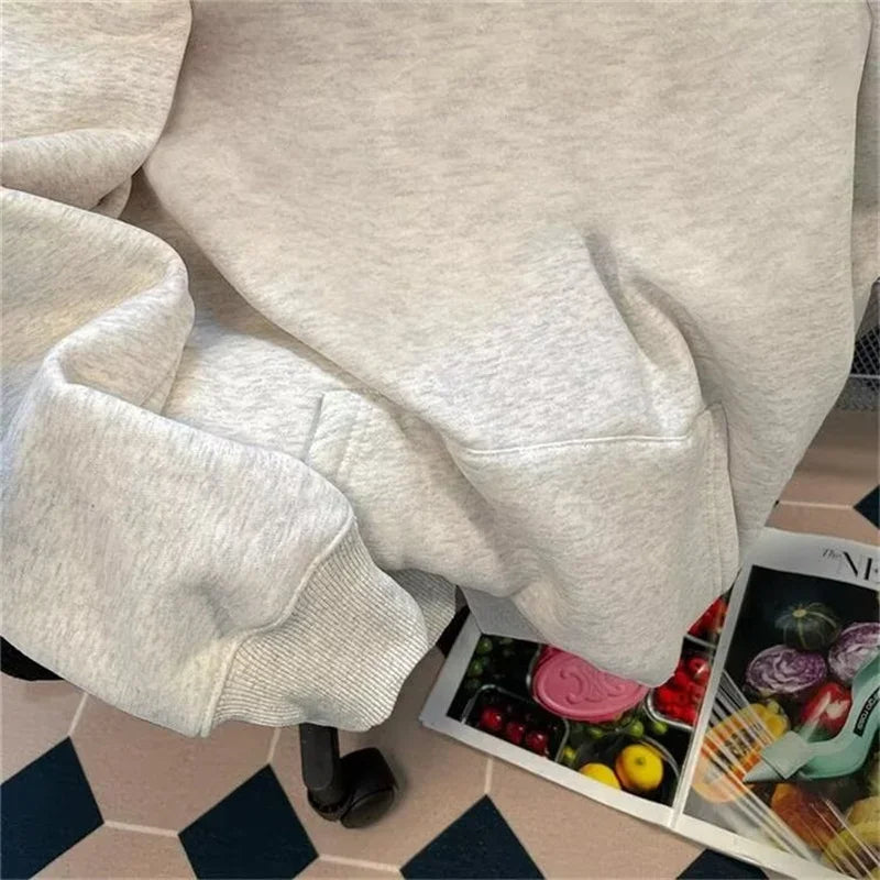 Shadow Figure Graphic Letter Print Kangaroo Pocket Pullover Hoodie 3