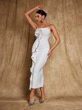 Strapless Flower Rhinestone Bandage Dress - View 2