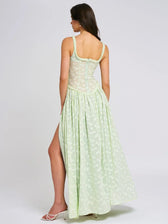 Savannah Meadows Lace Maxi Dress in Green - View 4