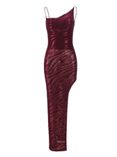 Backless Split Velvet Midi Dress - View 7