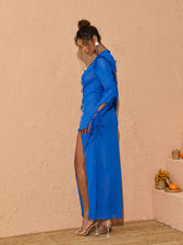 Asuka Long Sleeve Mesh Split Maxi Dress 5
