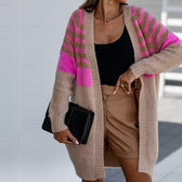 Stripe Contrast Sweater Winter Causal Long Sleeve Outerwear 02 Khaki / S