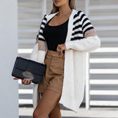 Stripe Contrast Sweater Causal Long Sleeve Outerwear