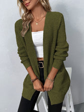 Women's Sweater New V-Neck Solid Color Loose Fit Pockets Long Cardigan