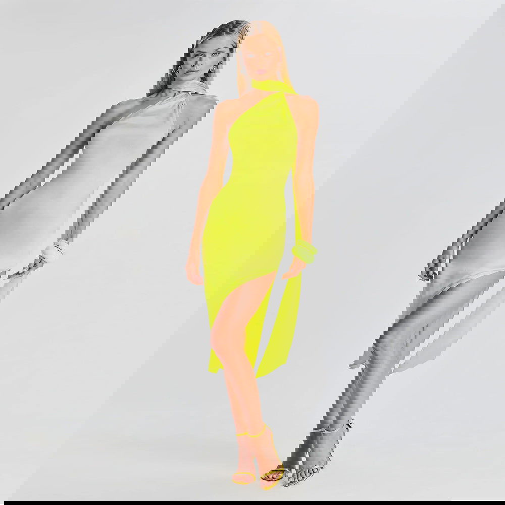 Dress Backless Skinny Sheath Scarf Dress Midi Dress for Girls