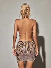 One Shoulder Embellished Mini Dress - View 7