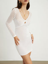 Eyelet Bodycon Graceful Short Dress White / S Dresses