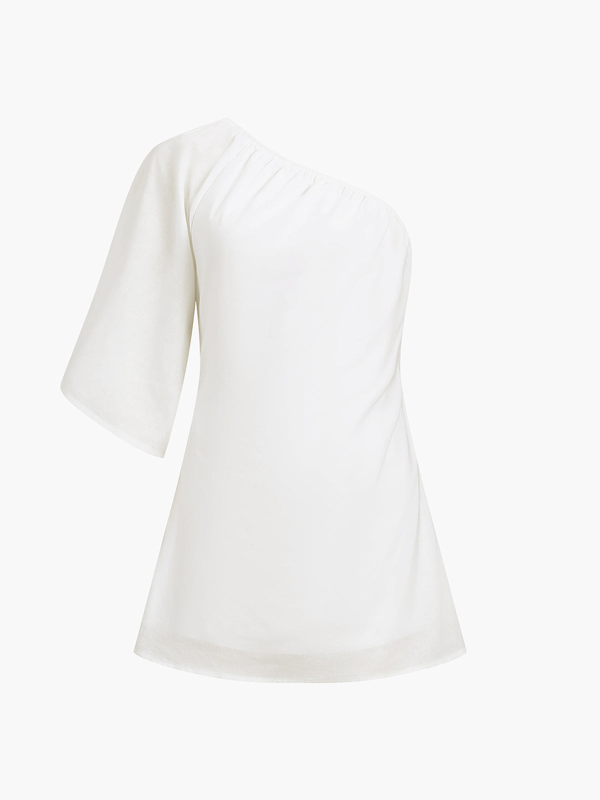One Shoulder Puff Sleeve A-Line Mini Dress 2