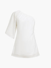 One Shoulder Puff Sleeve A-Line Mini Dress 2