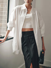 Better Than Good Trendy Oversized Button Down Shirt White / Xs Shirts