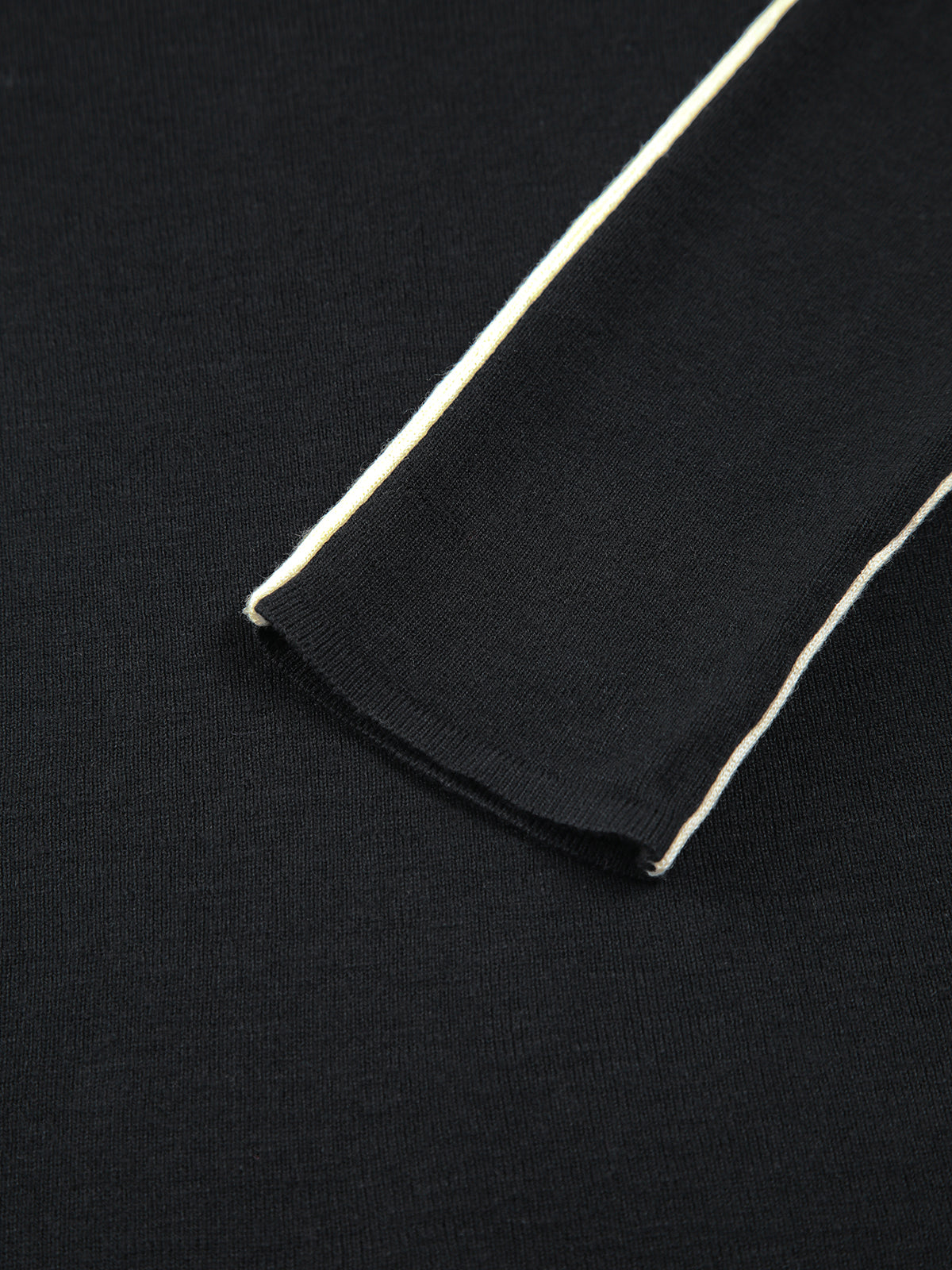 Contrast Piping Turtleneck Long Sleeve Fitted Knit Top 7