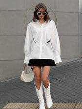 Essential Cutout Graceful Button Down Shirt White / Xs Shirts