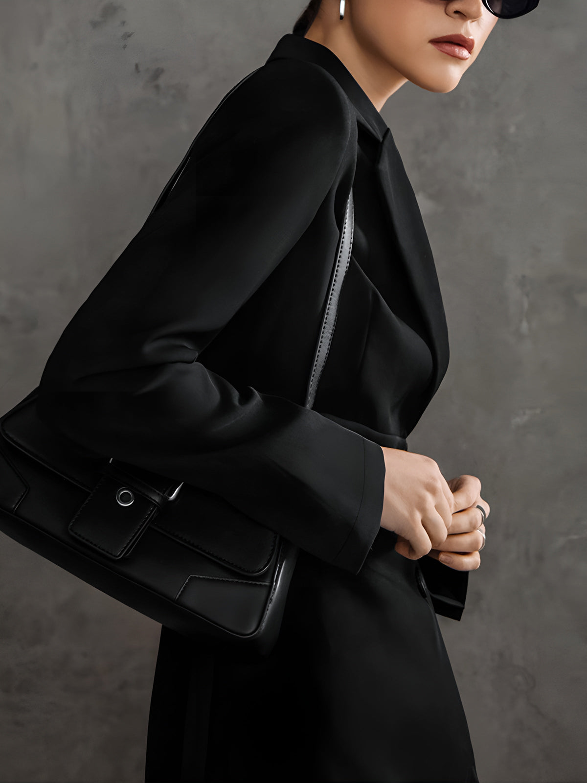 Notched Lapel Long Sleeve Button Wrap Blazer Mini Dress 3