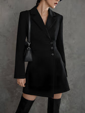 First Choice Blazer Trendy Long Sleeve Short Dress Black / Xs Coats-L