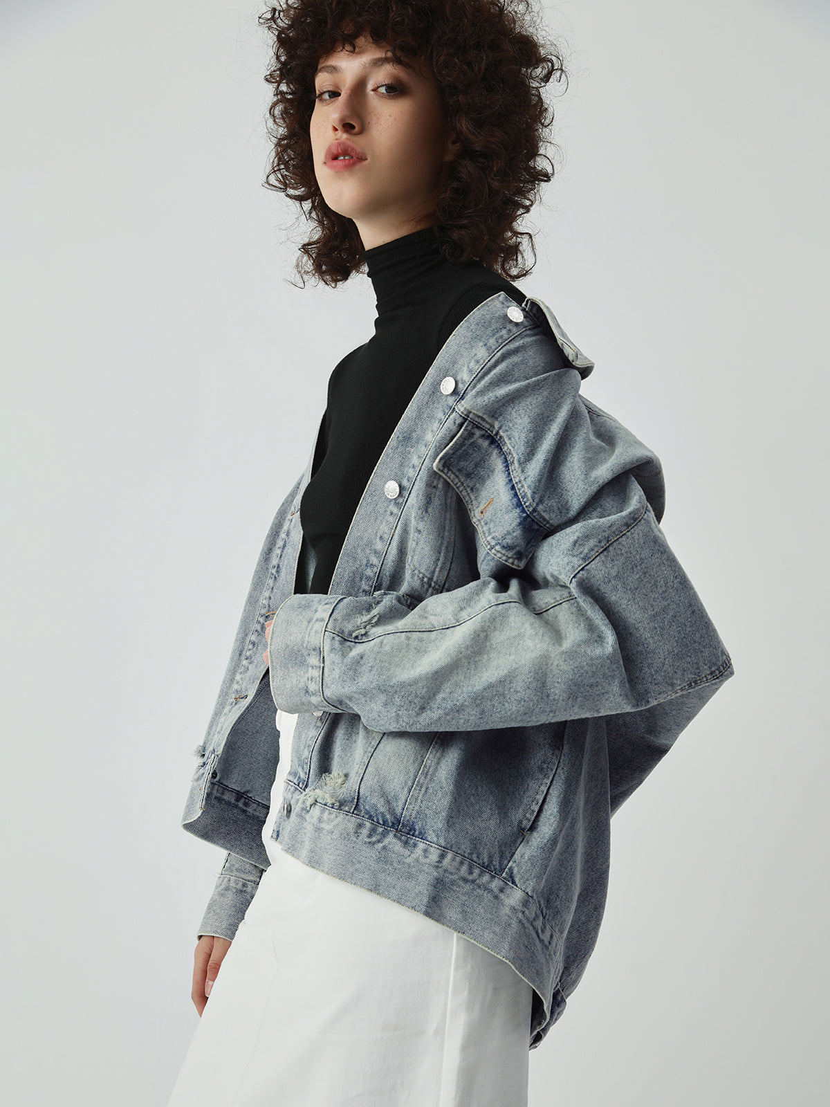 Distressed Detail Denim Jacket