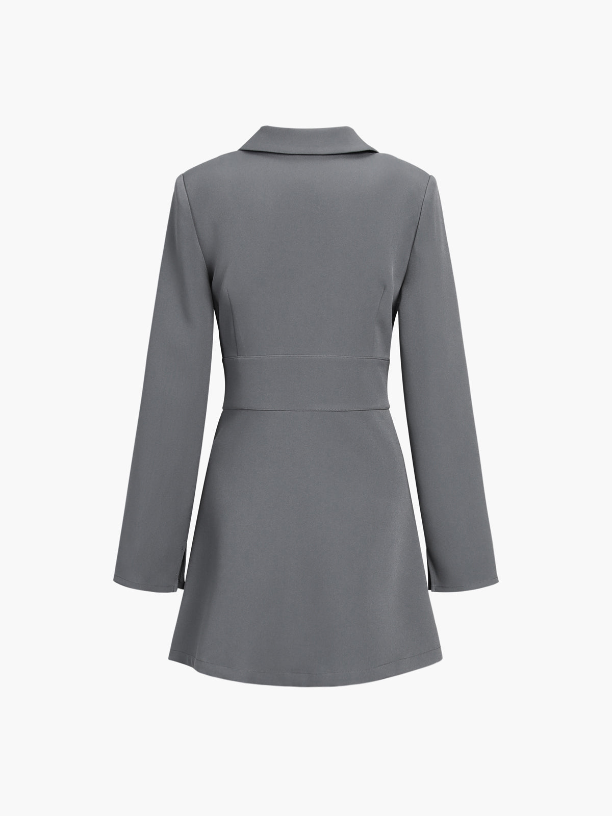 Notched Lapel Long Sleeve Button Wrap Blazer Mini Dress 10