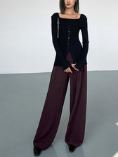 Pleated Graceful Wide Leg Pants