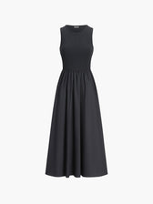 Crew Neck Sleeveless Pocket A-Line Maxi Dress 5