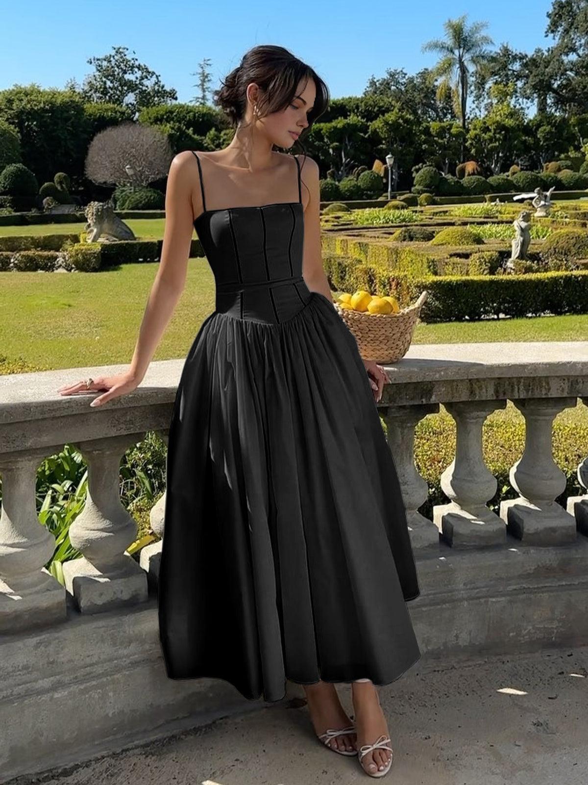 Serendipity Frenchy Flowy Long Dress Black