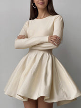 Long Sleeve Fit and Flare Knit Mini Dress