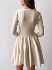 Long Sleeve Fit and Flare Knit Mini Dress 2